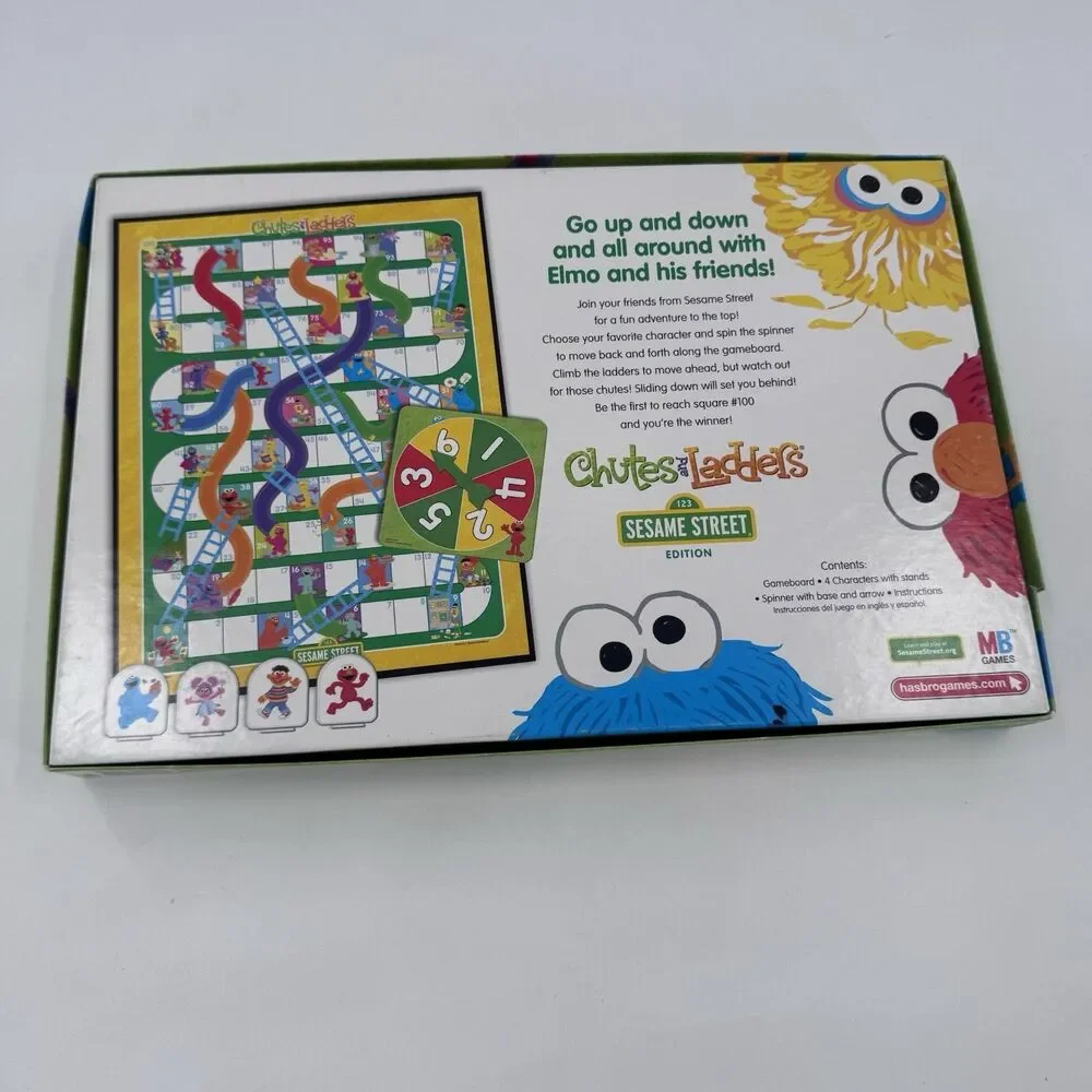 Sesame Street Chutes And Ladders Board Game Milton Bradley Preschool Complete